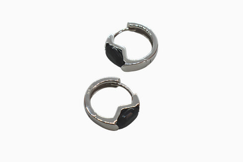 Divya दिव्या | Onyx | Hoop | Silber | Rhodiniert